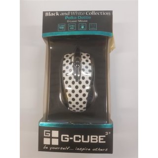 Maus - G-Laser, GLB W-73PD von G-Cube, USB, Black and White Collection &quot;Polka Dotti&quot;; neu, 2 Jahre Gew&auml;hrl.