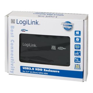 LogiLink UA0040B Festplattengehäuse 6,3cm (2,5 Zoll) IDE HDD USB 2.0 Alu schwarz
